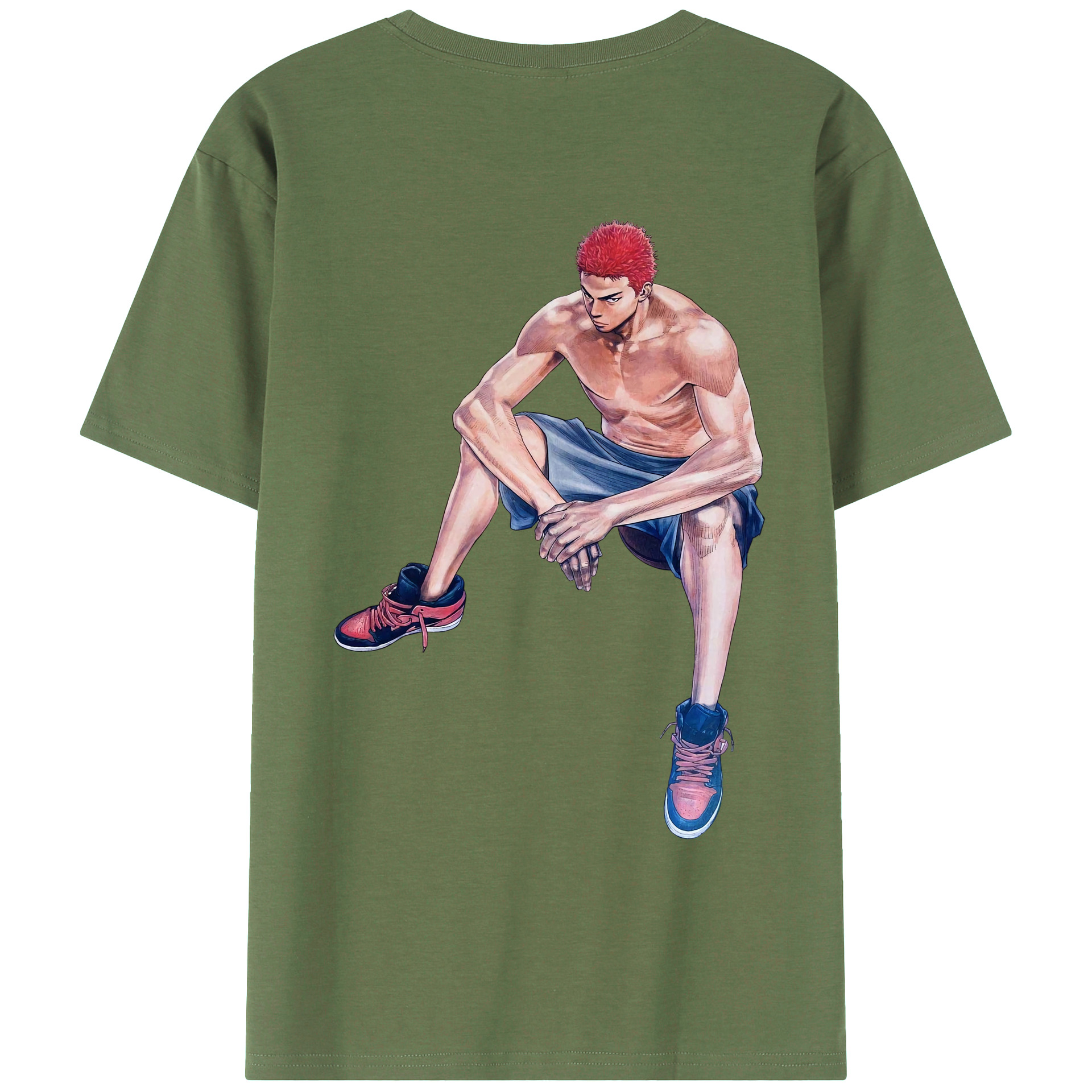 （画像用） SLAM DUNK／スラムダンク 綿100％ メンズ半袖Tシャツ（バックプリント） 通気性